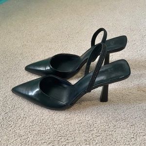 H&M black sling back heels